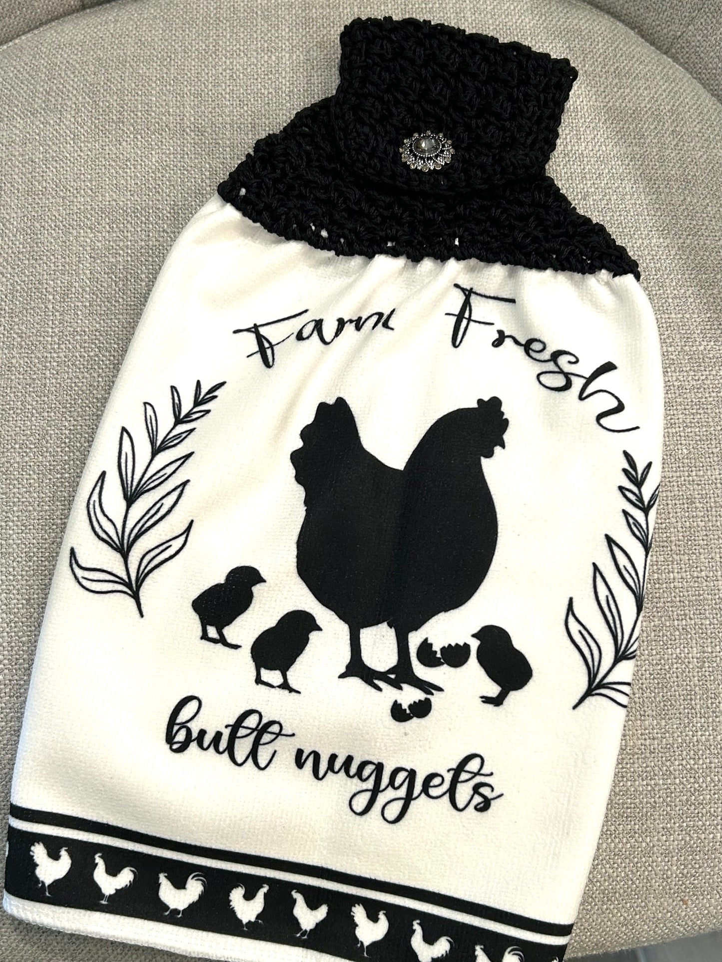 Chicken Hen Rooster collection| Crochet top kitchen towel | Fun Sassy Farm Life | Home Decor Gift