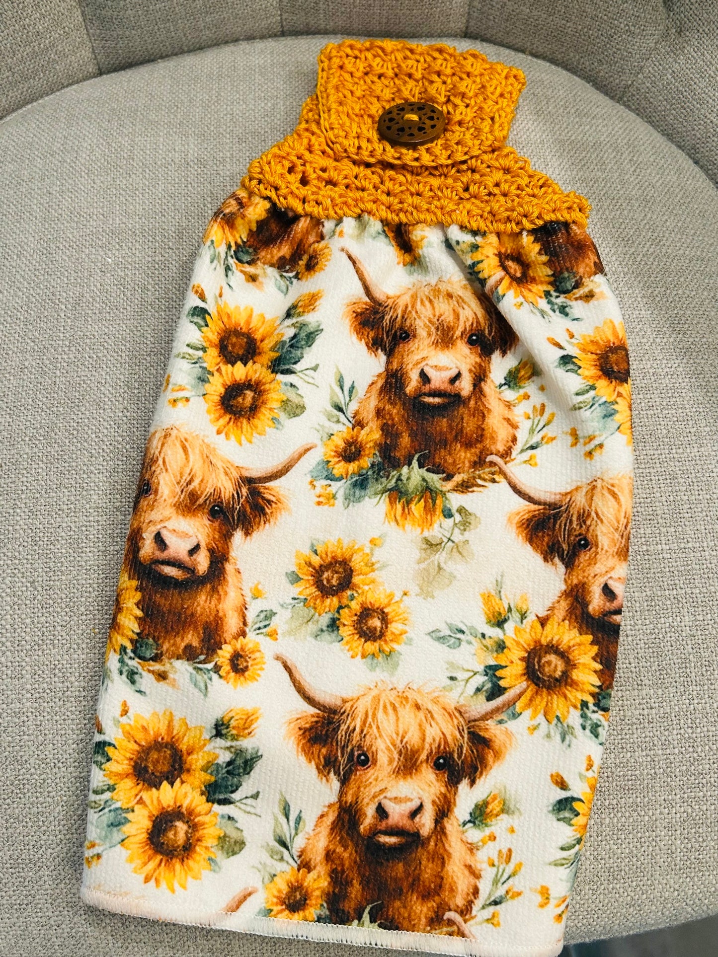 Cow Collection | Kitchen towel | Highland cows & Sunflowers everywhere