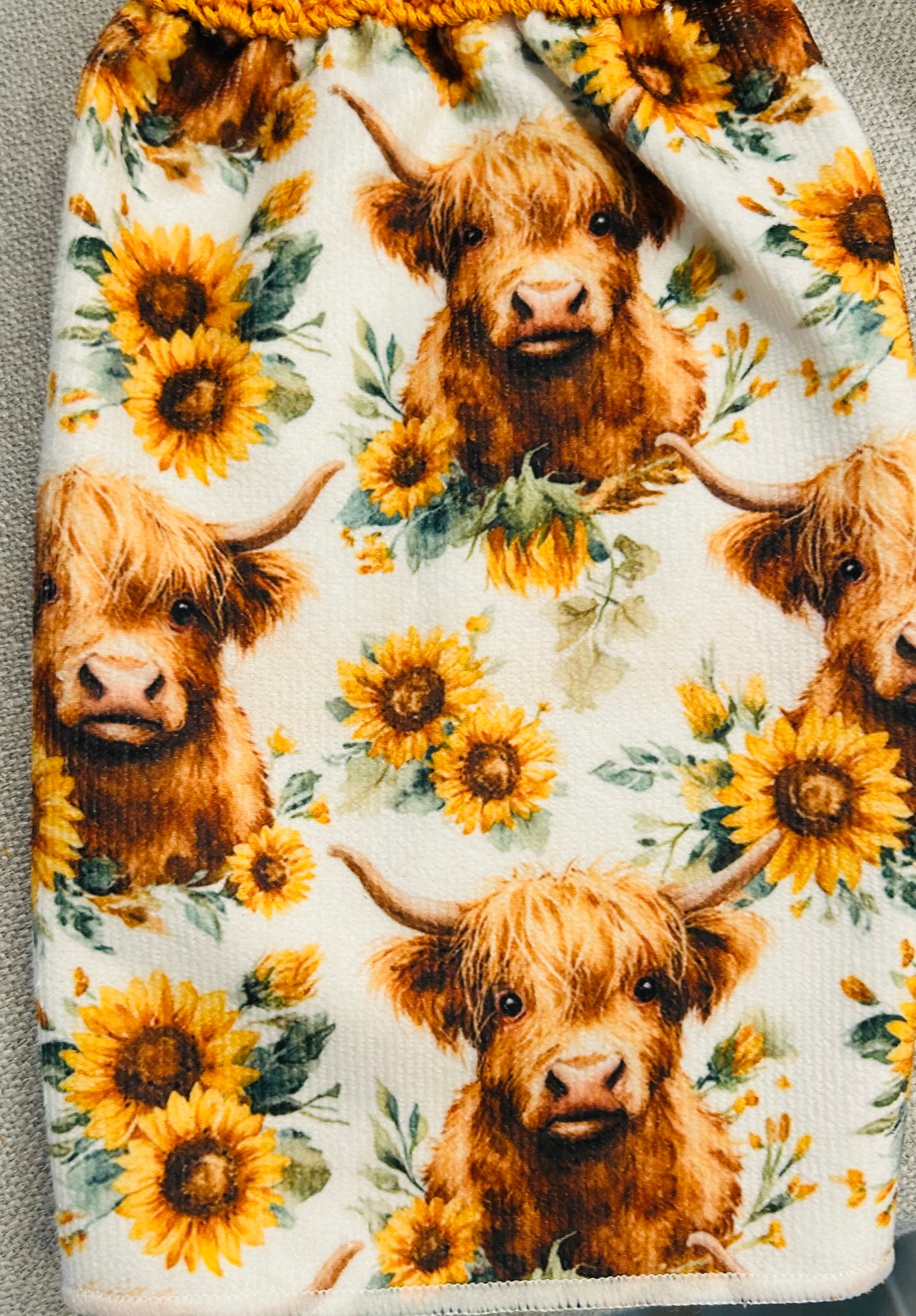 Cow Collection | Kitchen towel | Highland cows & Sunflowers everywhere