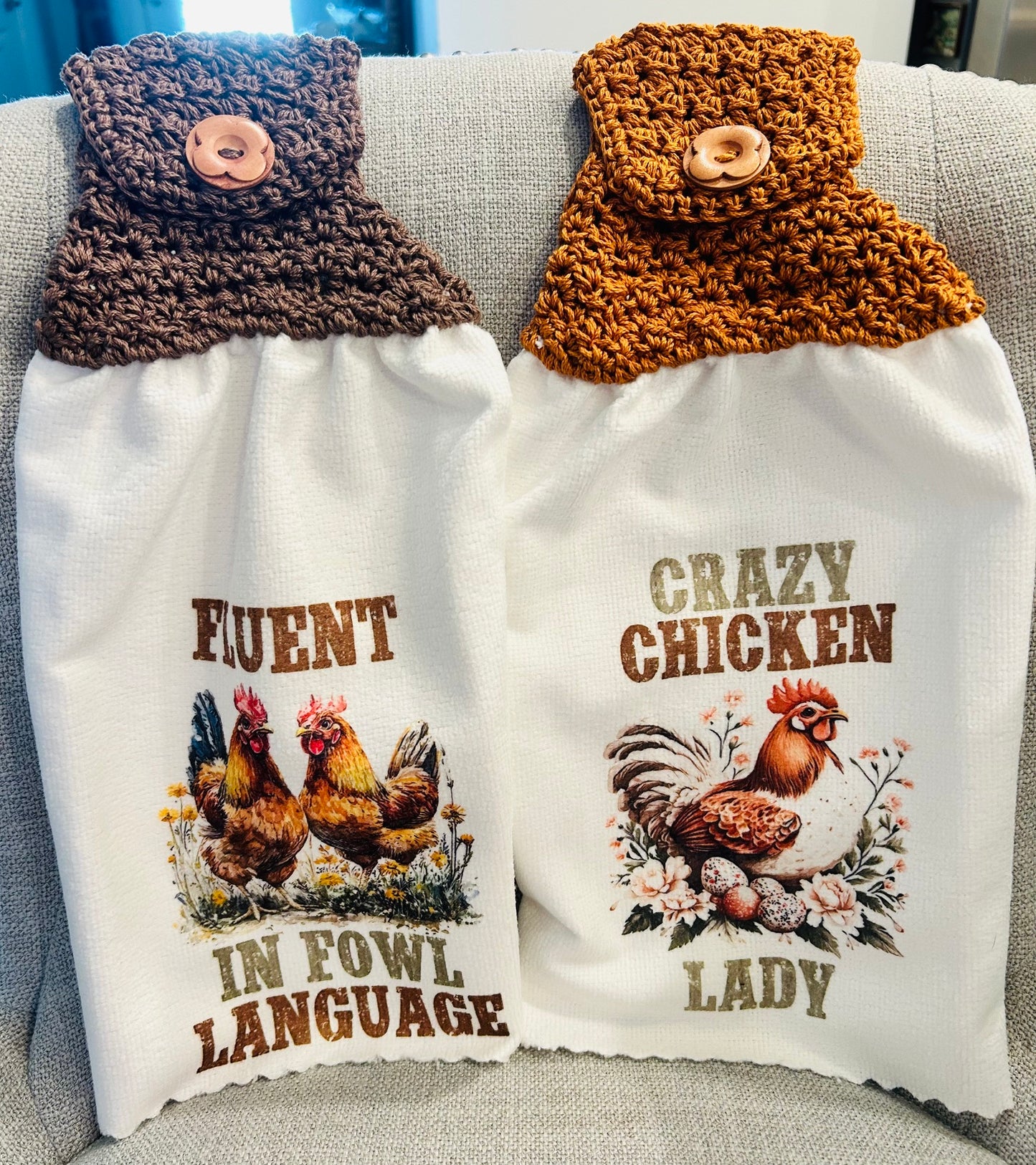 Chicken Hen Rooster collection| Crochet top kitchen | Farm Life Fun Sayings| Home Decor Gift