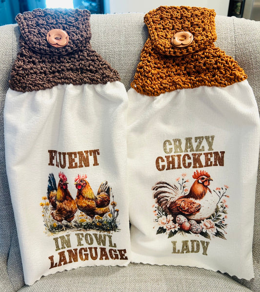 Chicken Hen Rooster collection| Crochet top kitchen | Farm Life Fun Sayings| Home Decor Gift
