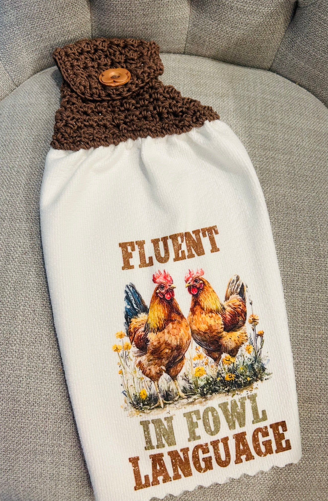 Chicken Hen Rooster collection| Crochet top kitchen | Farm Life Fun Sayings| Home Decor Gift