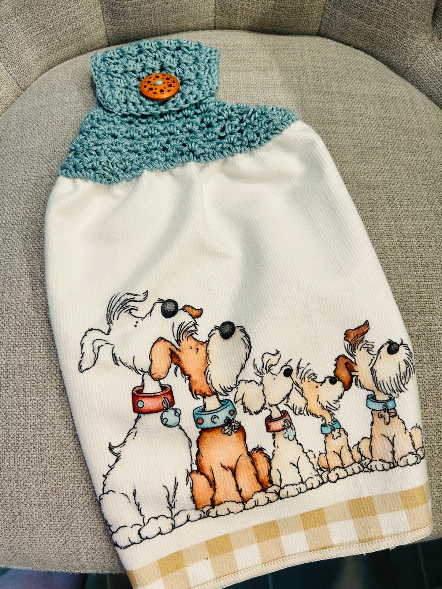 Crochet top | Kitchen towel | CARTOON CATS and DOGS | Fun Gift Home Decor