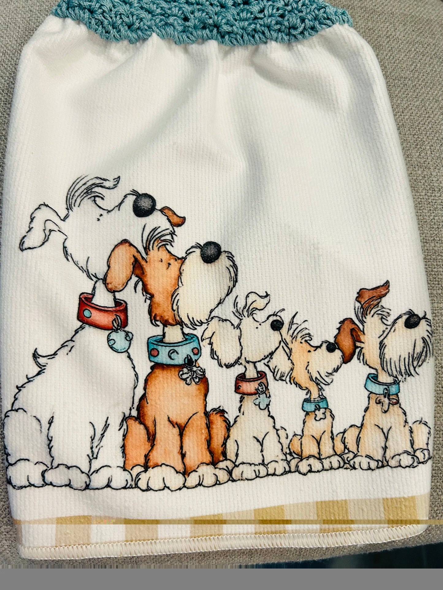 Crochet top | Kitchen towel | CARTOON CATS and DOGS | Fun Gift Home Decor