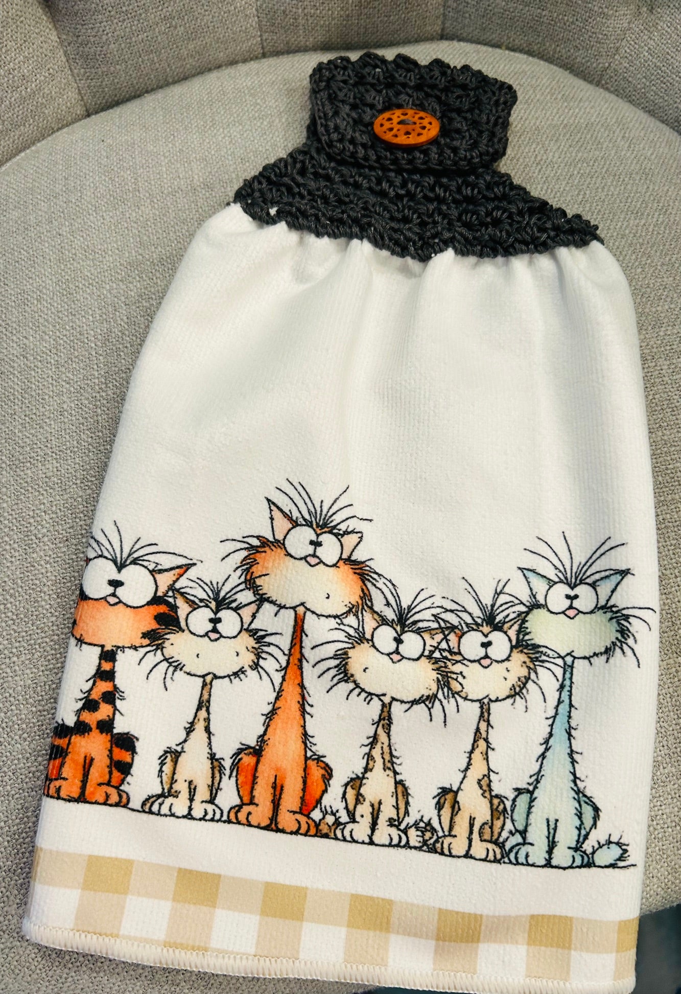 Crochet top | Kitchen towel | CARTOON CATS and DOGS | Fun Gift Home Decor