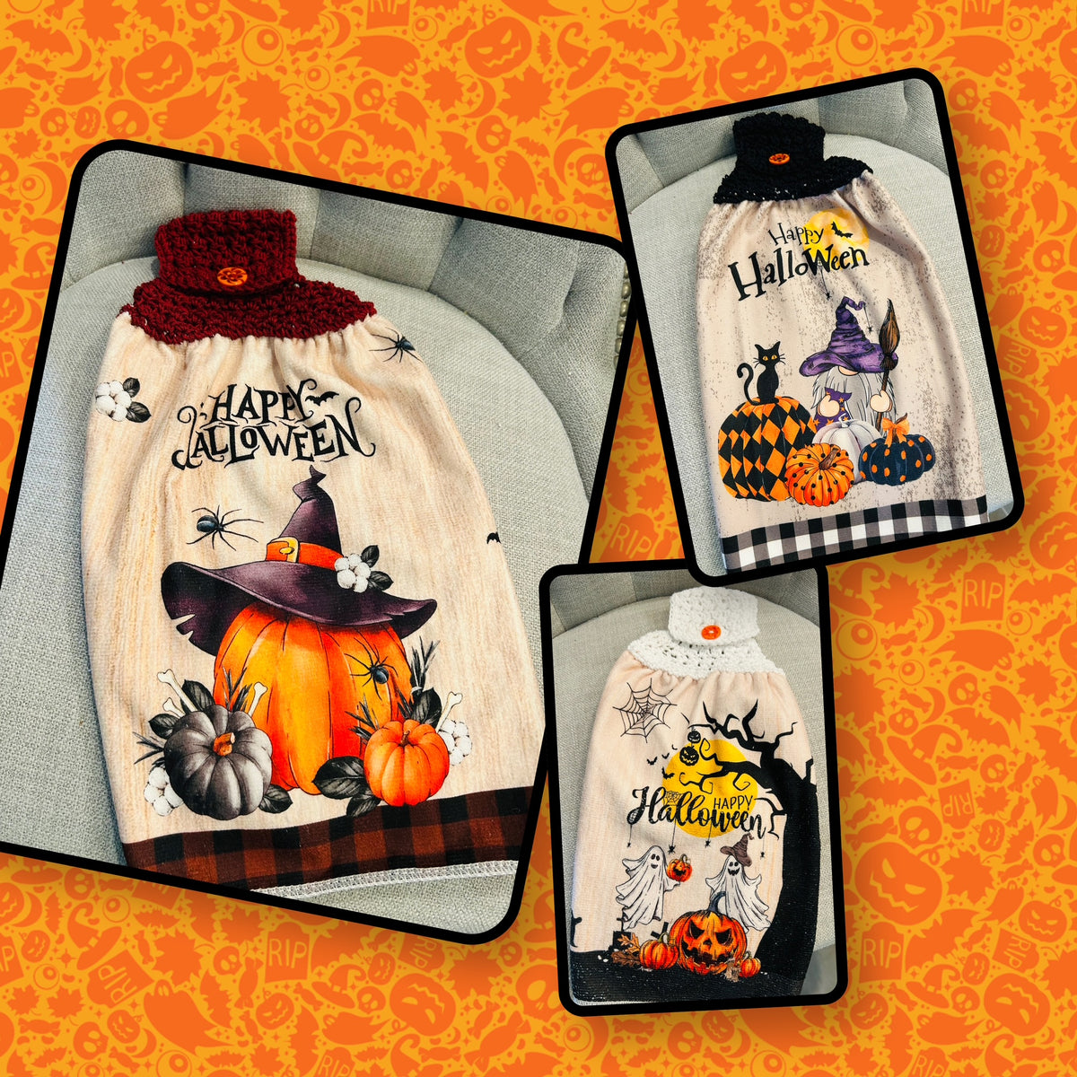 Crochet top | HALLOWEEN Home Decor| Kitchen Towels Gift - group 2