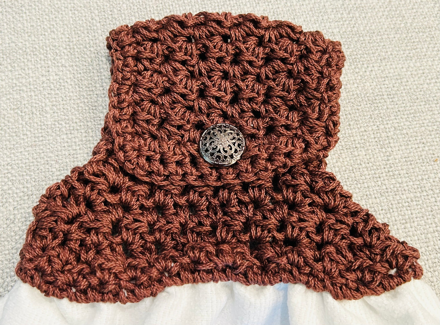 Crochet top kitchen towel | FARM LIFE Highland Cows | Beautiful Home Decor Gift