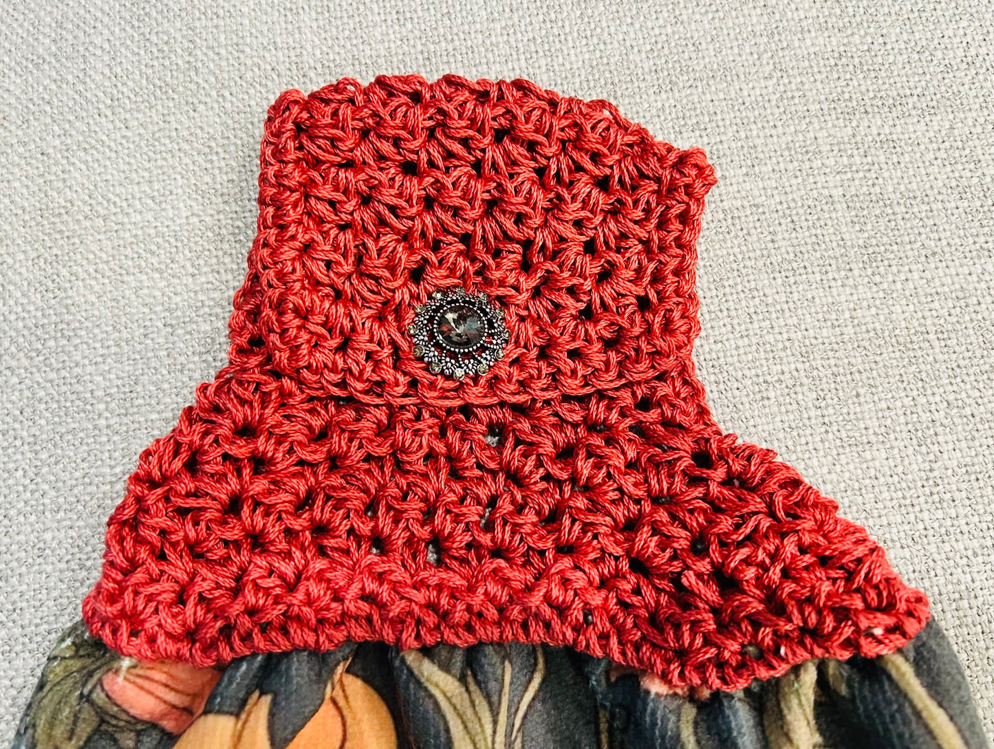 Crochet top | Kitchen towel | Bohemian style rich Floral Design |Gift Home Decor
