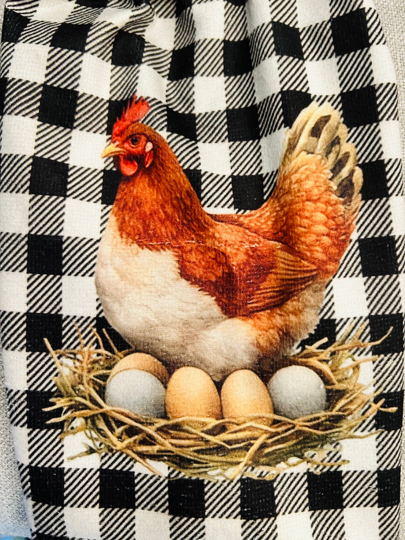 Chicken Hen Rooster collection| Crochet top kitchen | Farm Life Checkered Nest | Home Decor Gift