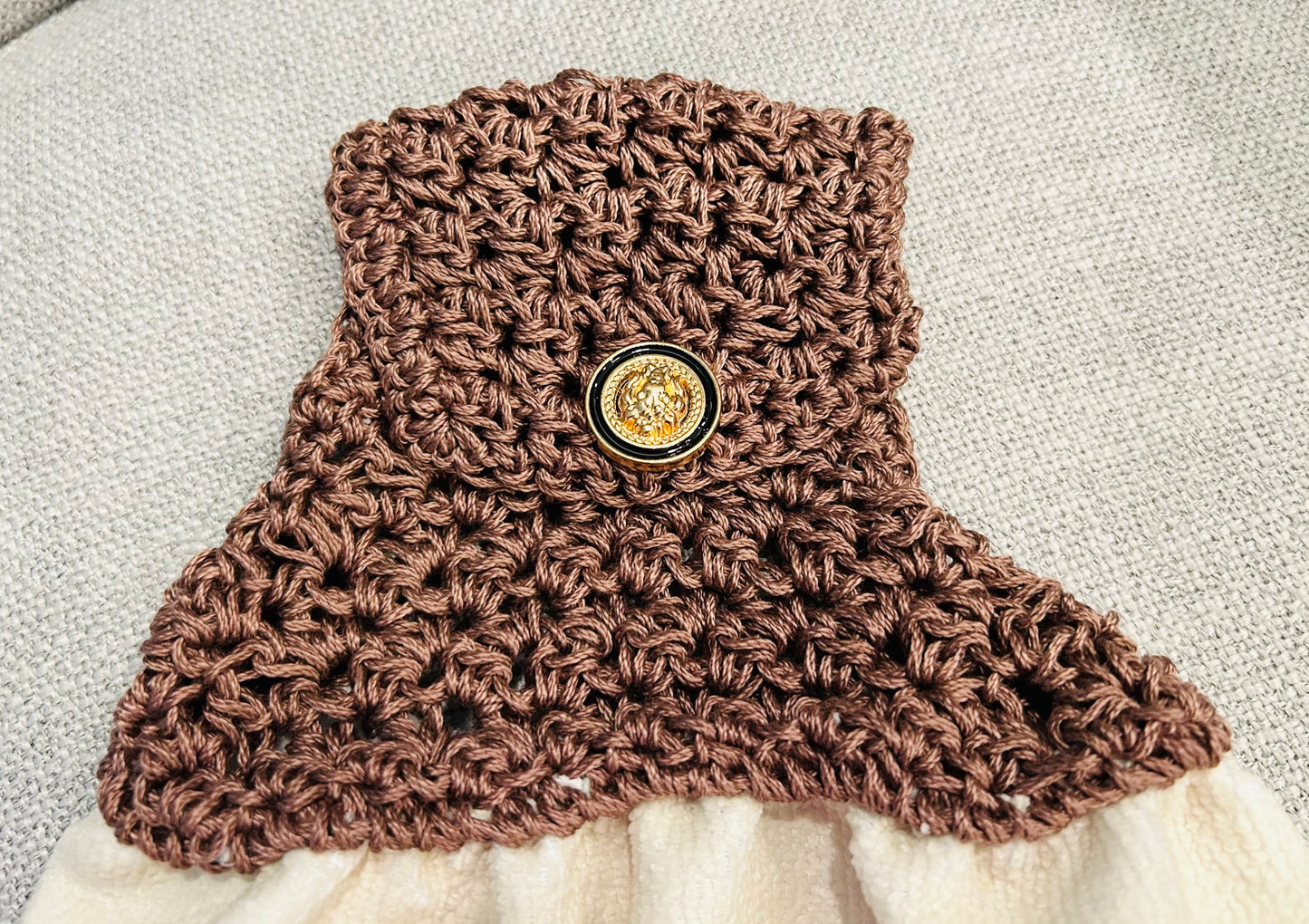 Crocheted top | Kitchen towel | Chicken Hen collection | Color choice | Home Decor Gift