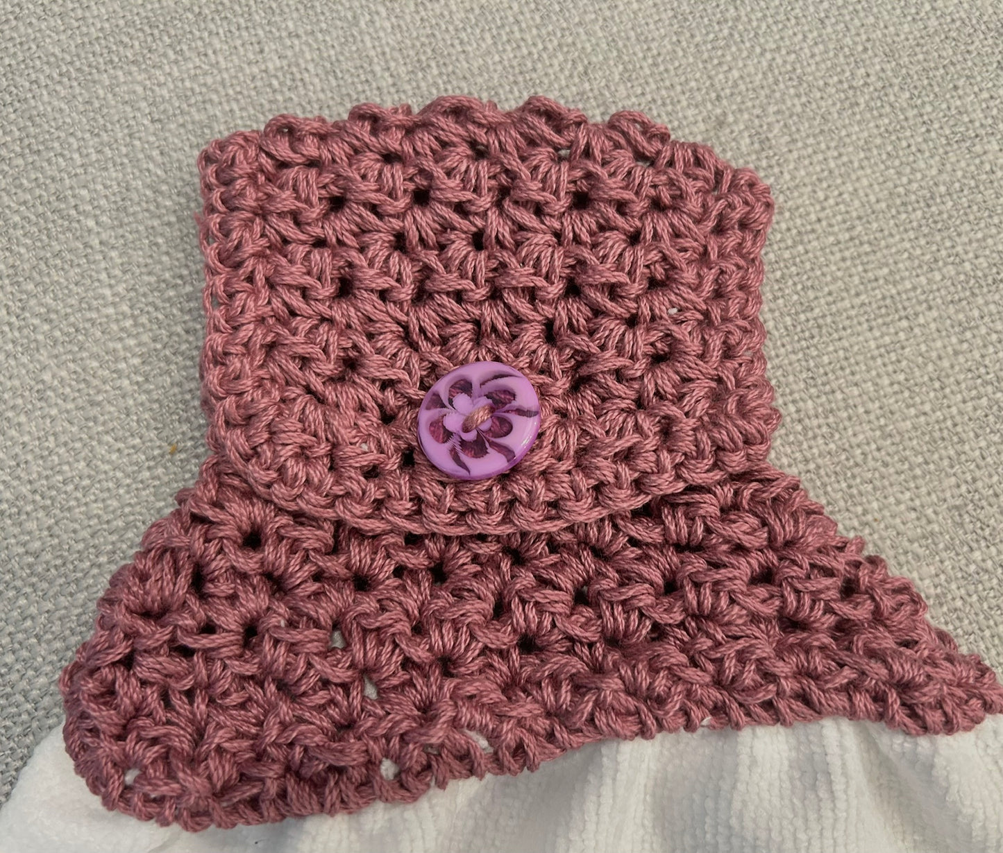 Crochet top | Kitchen towel | GNOMES | Bless This Home | Gift Home Decor Purple Lilac