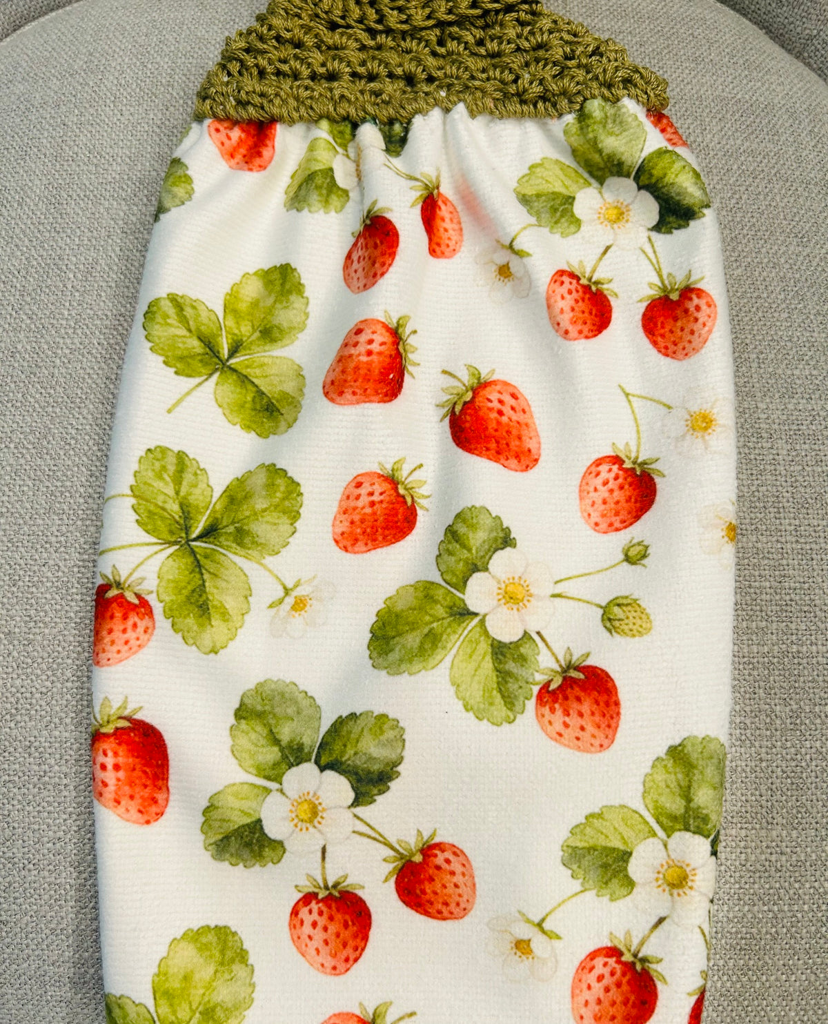 Crochet top | Kitchen towel | STRAWBERRY Garden and Basket | Spring Summer Gift Home Decor