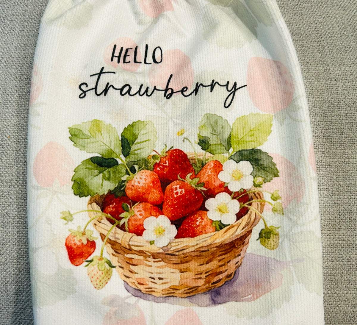 Crochet top | Kitchen towel | STRAWBERRY Garden and Basket | Spring Summer Gift Home Decor