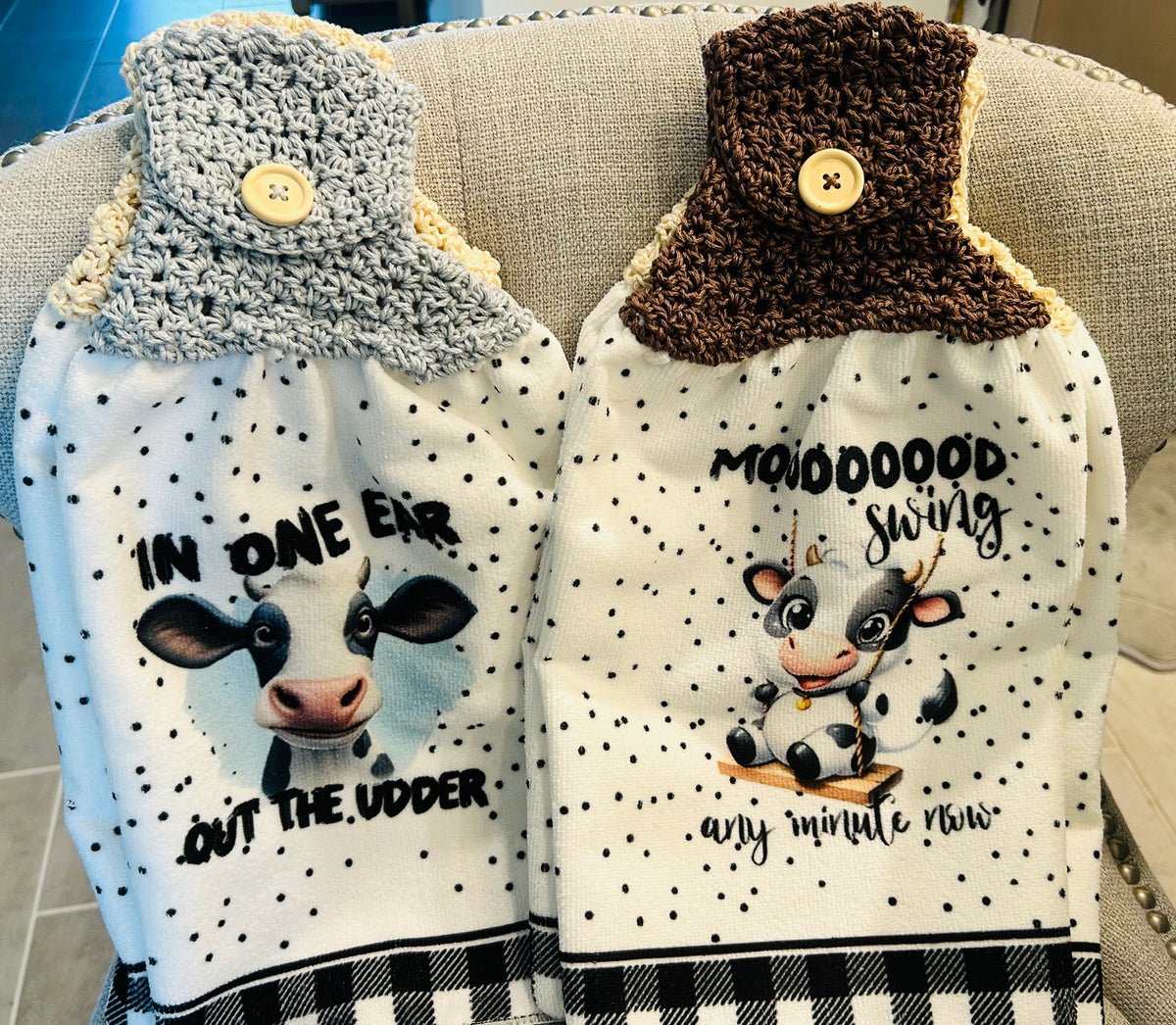 Crochet top | Kitchen towel | Cow collection | FUNNY Cows Bulls
