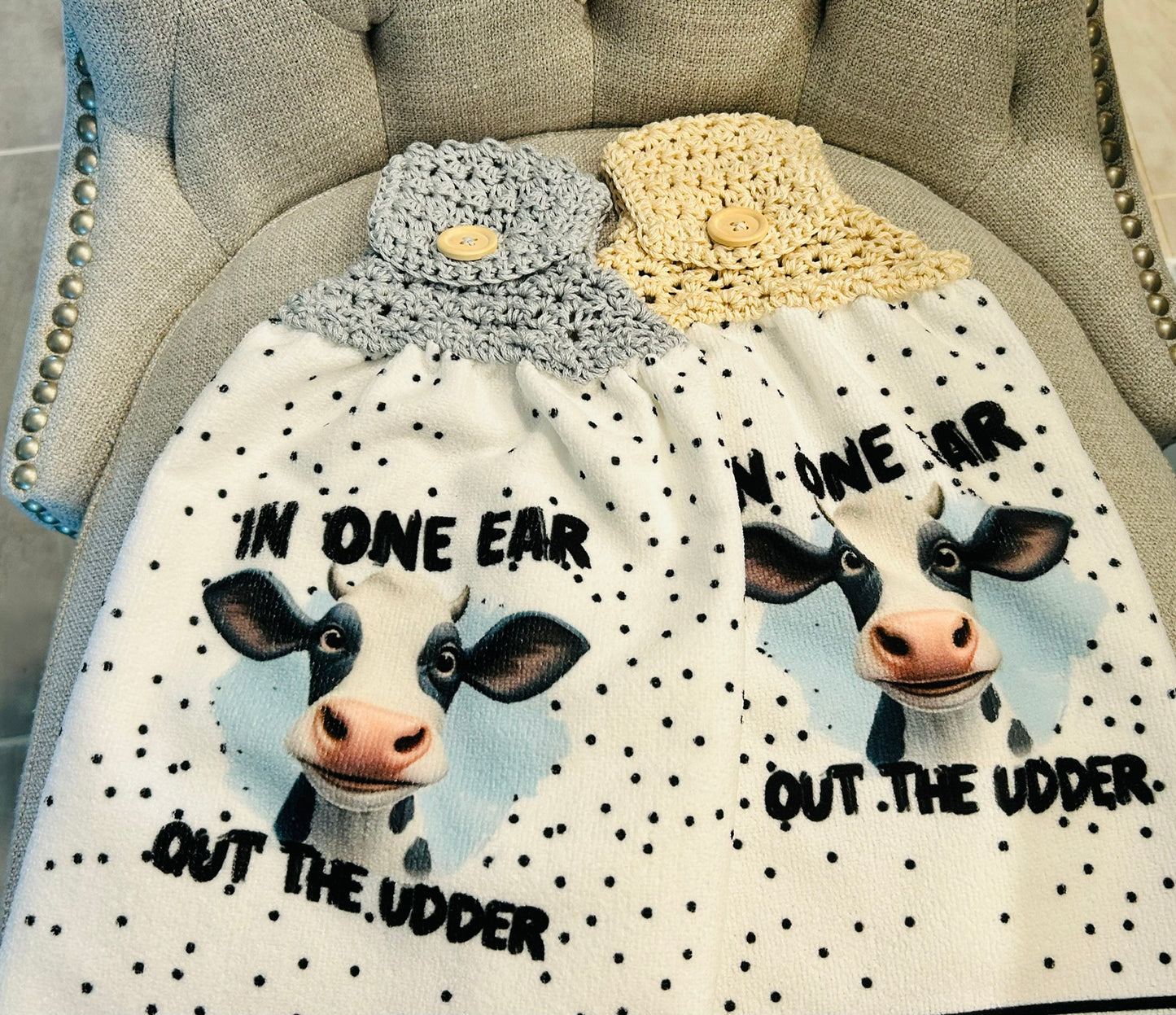 Crochet top | Kitchen towel | Cow collection | FUNNY Cows Bulls
