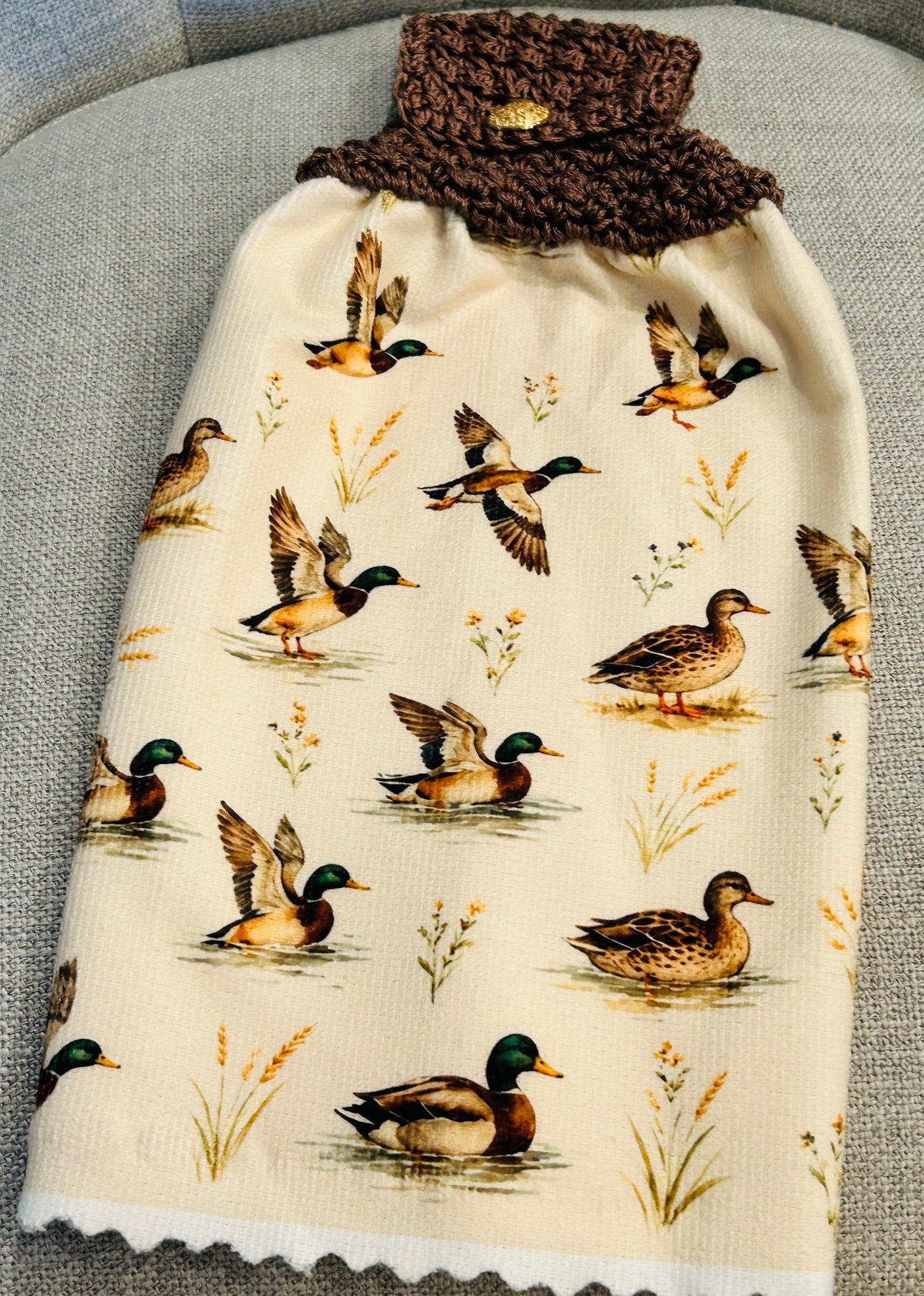 Crochet Top Kitchen towel | Duck Goose Mallard | Farm Life |Home Decor Gift