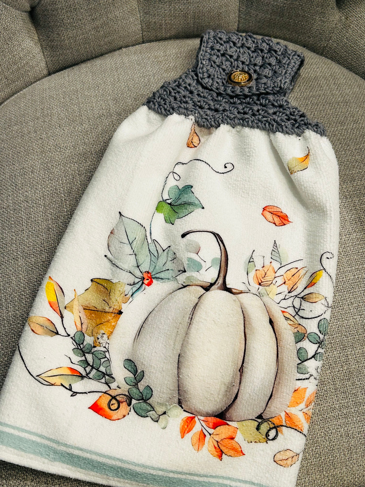 Crochet top | Kitchen towels | FALL COLORS Pumpkins | Home Decor Gift