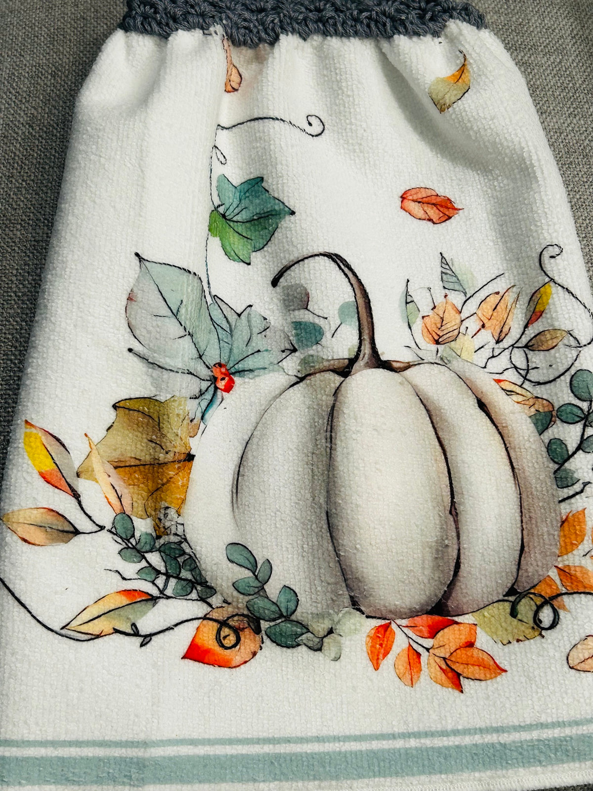 Crochet top | Kitchen towels | FALL COLORS Pumpkins | Home Decor Gift