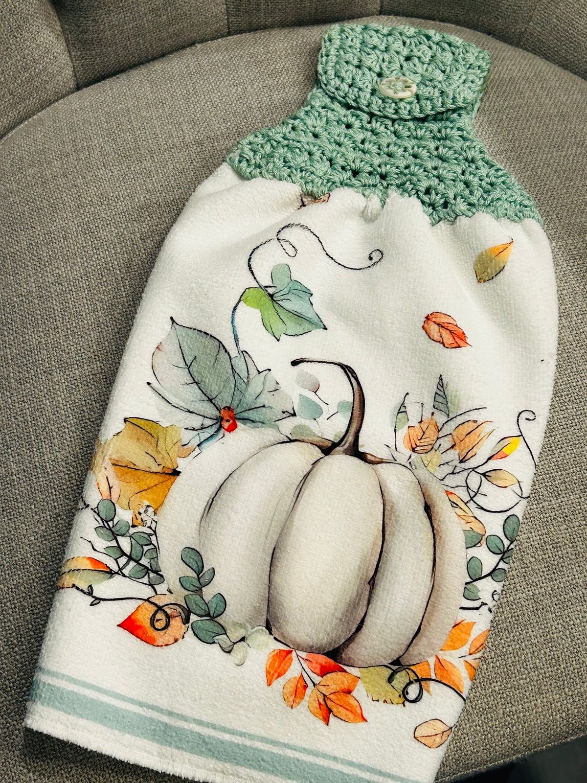 Crochet top | Kitchen towels | FALL COLORS Pumpkins | Home Decor Gift