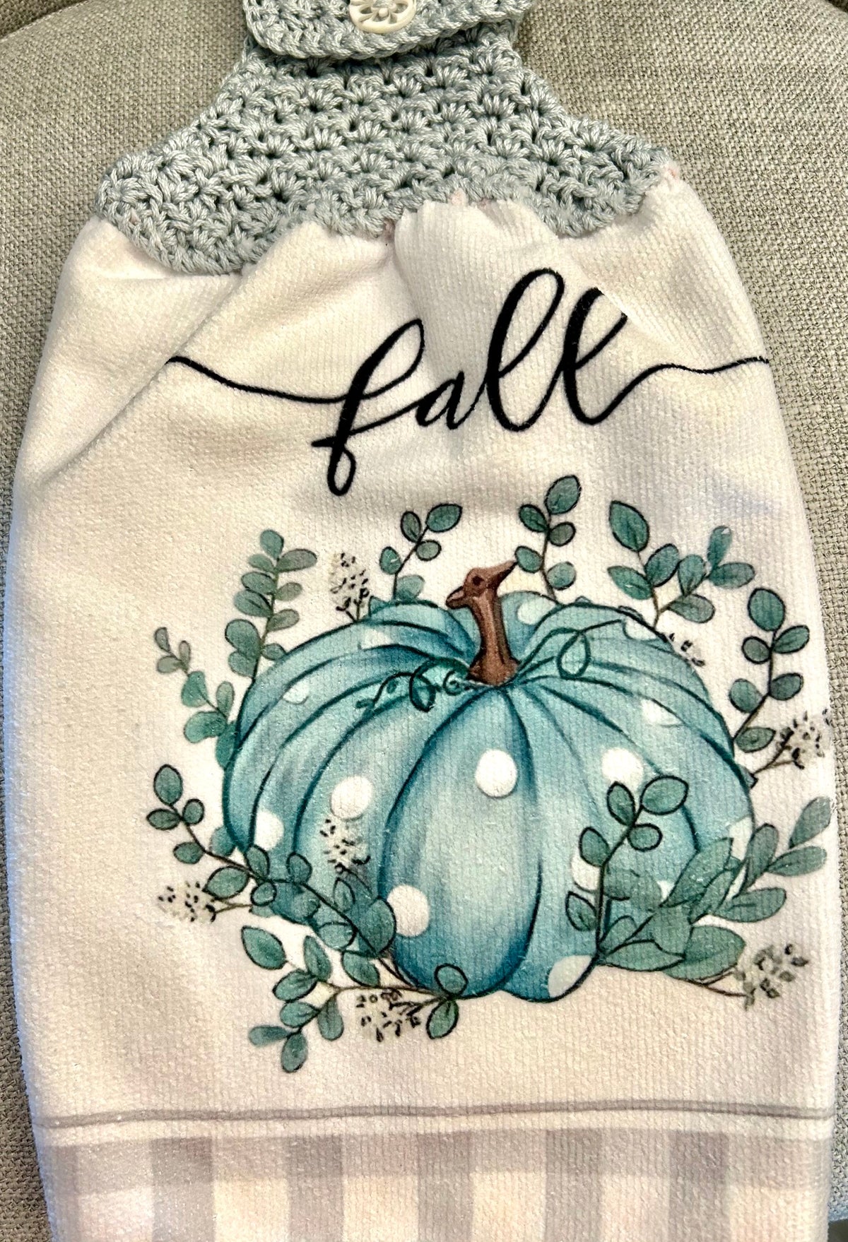Crochet top | Kitchen towels | Baby Blue PUMPKINS | Home Decor Gift