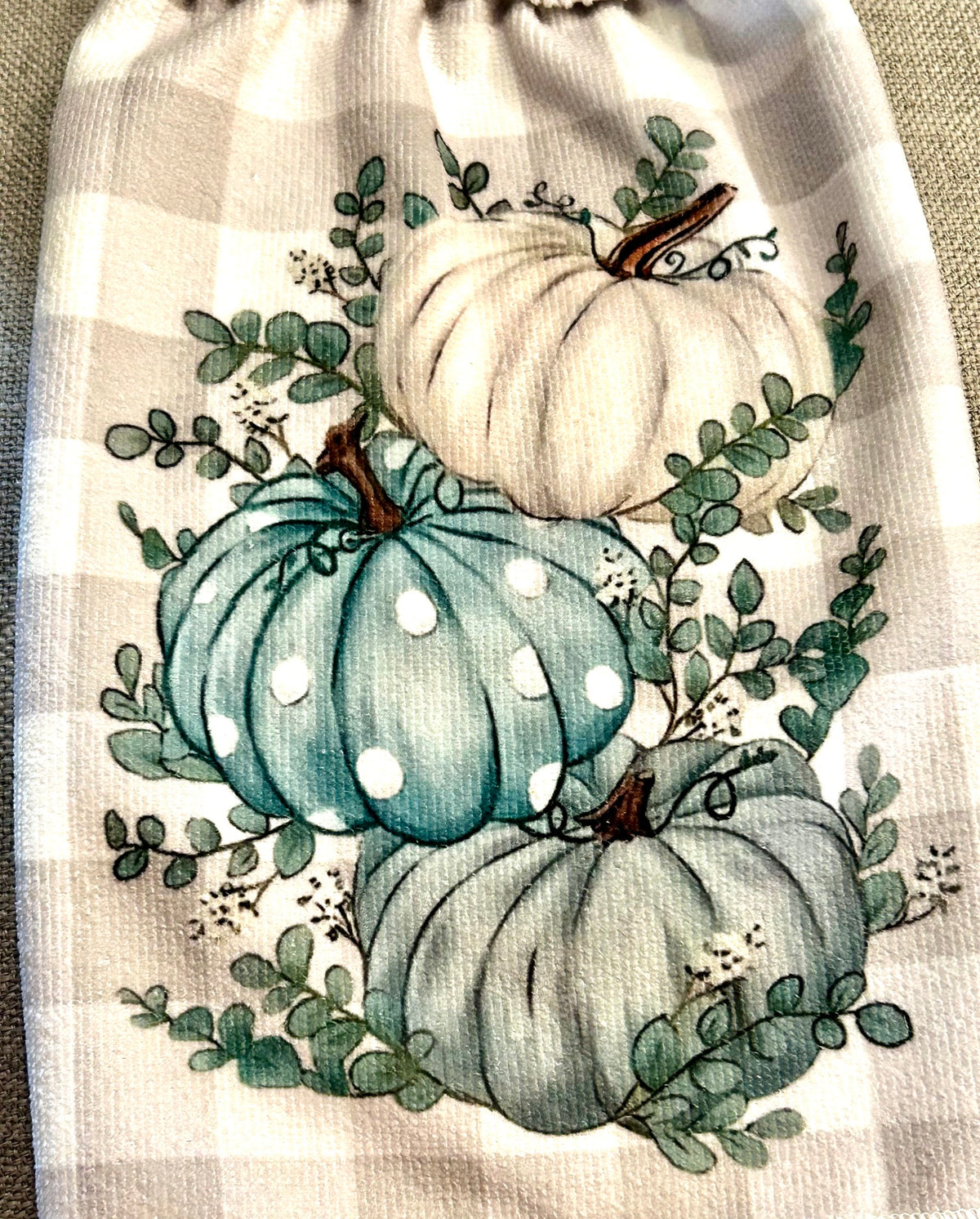 Crochet top | Kitchen towels | Baby Blue PUMPKINS | Home Decor Gift