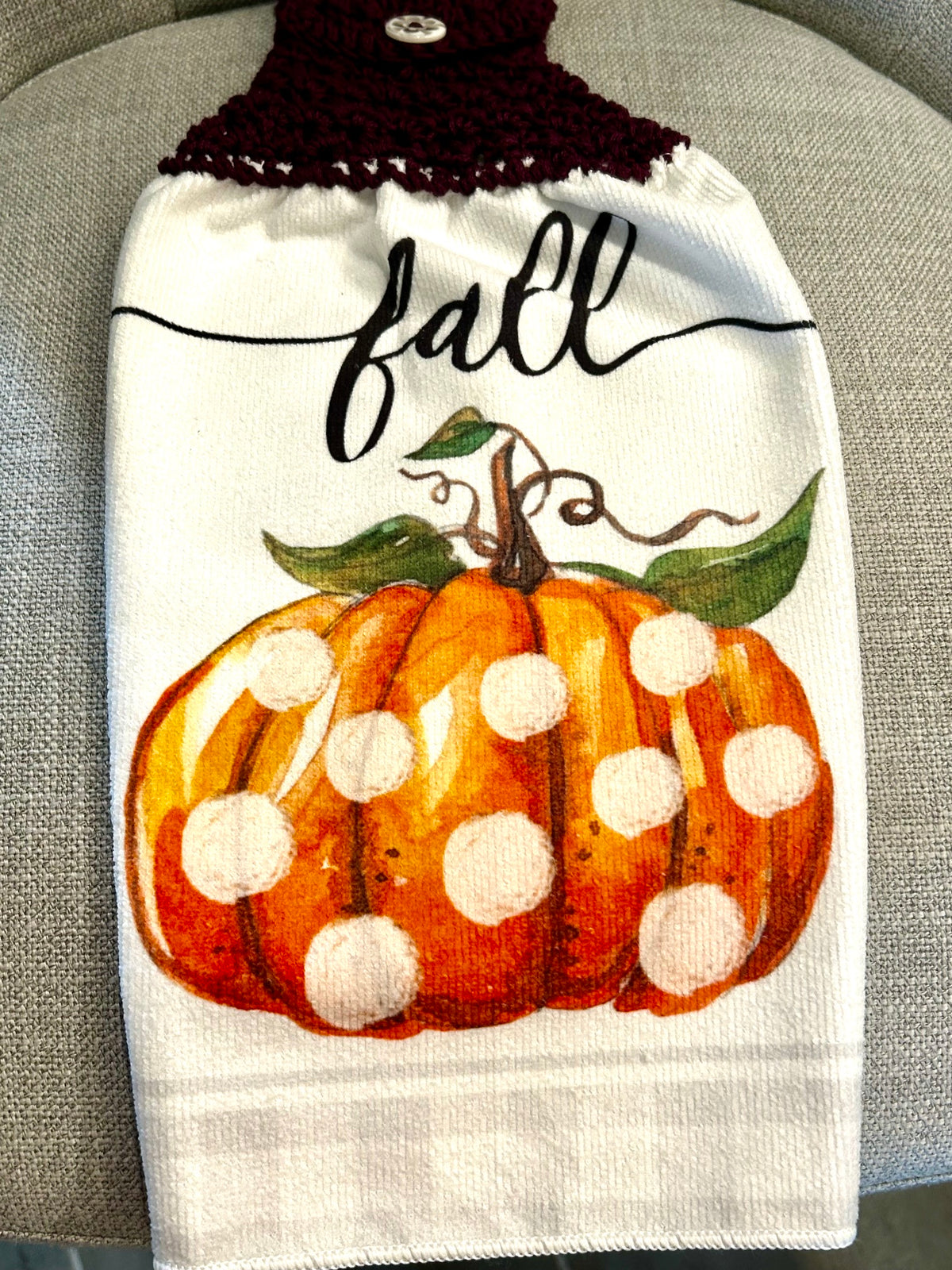 Crochet top | Kitchen towels | Bright Orange PUMPKINS | Home Decor Gift