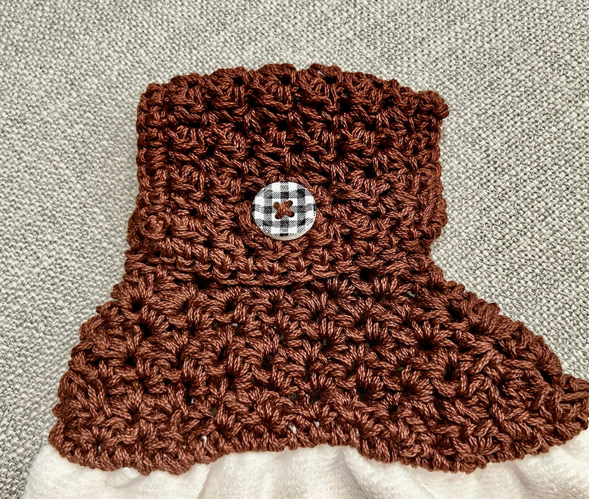 Crochet top | Kitchen towels | FALL COLORS Plaid Gnome Truck | Home Decor Gift