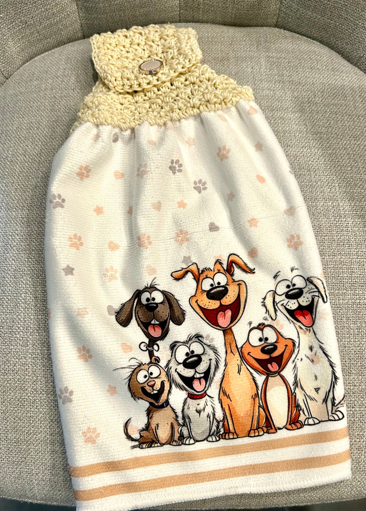 Crochet top | Kitchen towel | CARTOON CATS and DOGS | Fun Gift Home Decor
