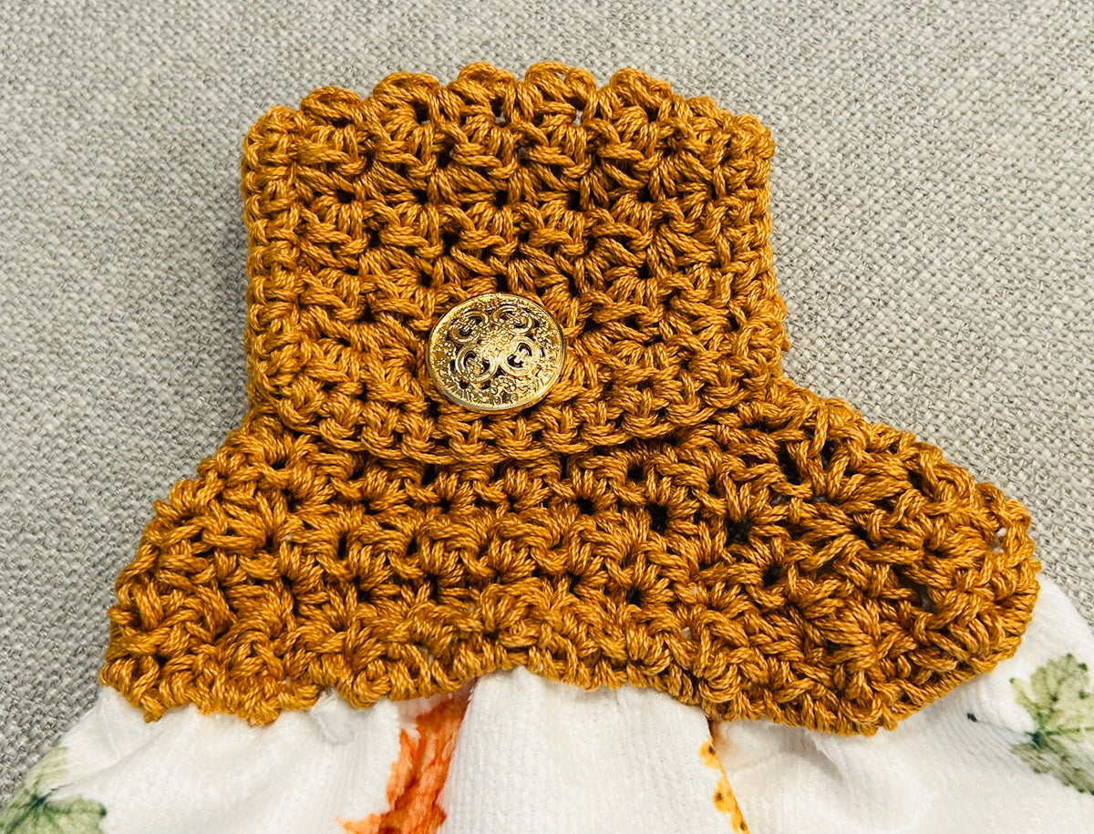 Crochet top | Kitchen towels | PUMPKINS Leaves Soft Colors | Home Decor Gift