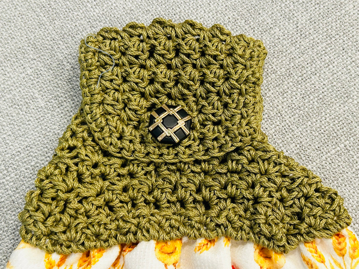 Chicken Hen Rooster| Crochet top kitchen towel | Bright Rooster Farmhouse Design | Home Decor Gift