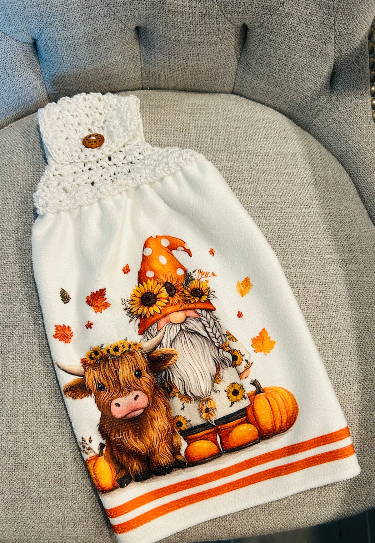 Cow Collection | Crochet Top Kitchen towel | Baby Highland FALL Gnome | Home Decor Gift