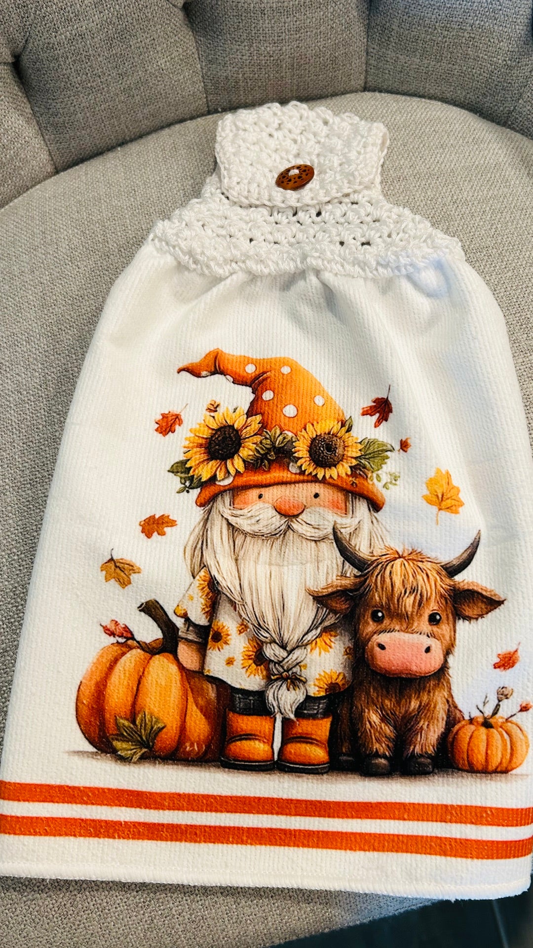 Cow Collection | Crochet Top Kitchen towel | Baby Highland FALL Gnome | Home Decor Gift