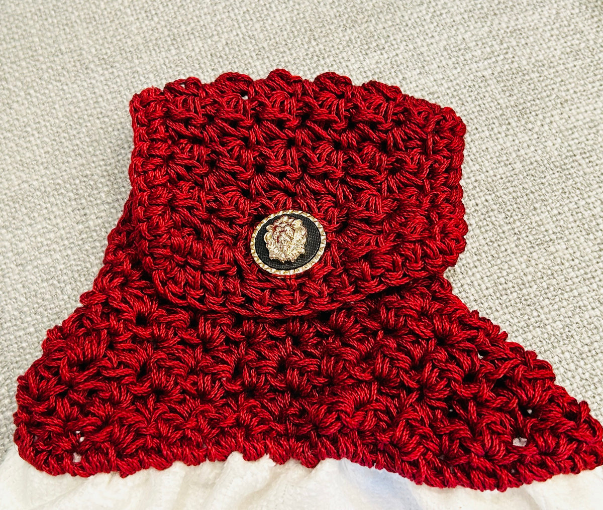 Crochet top kitchen towel | HIGHLAND cows Floral Designs | Farm Life | Home Decor Gift