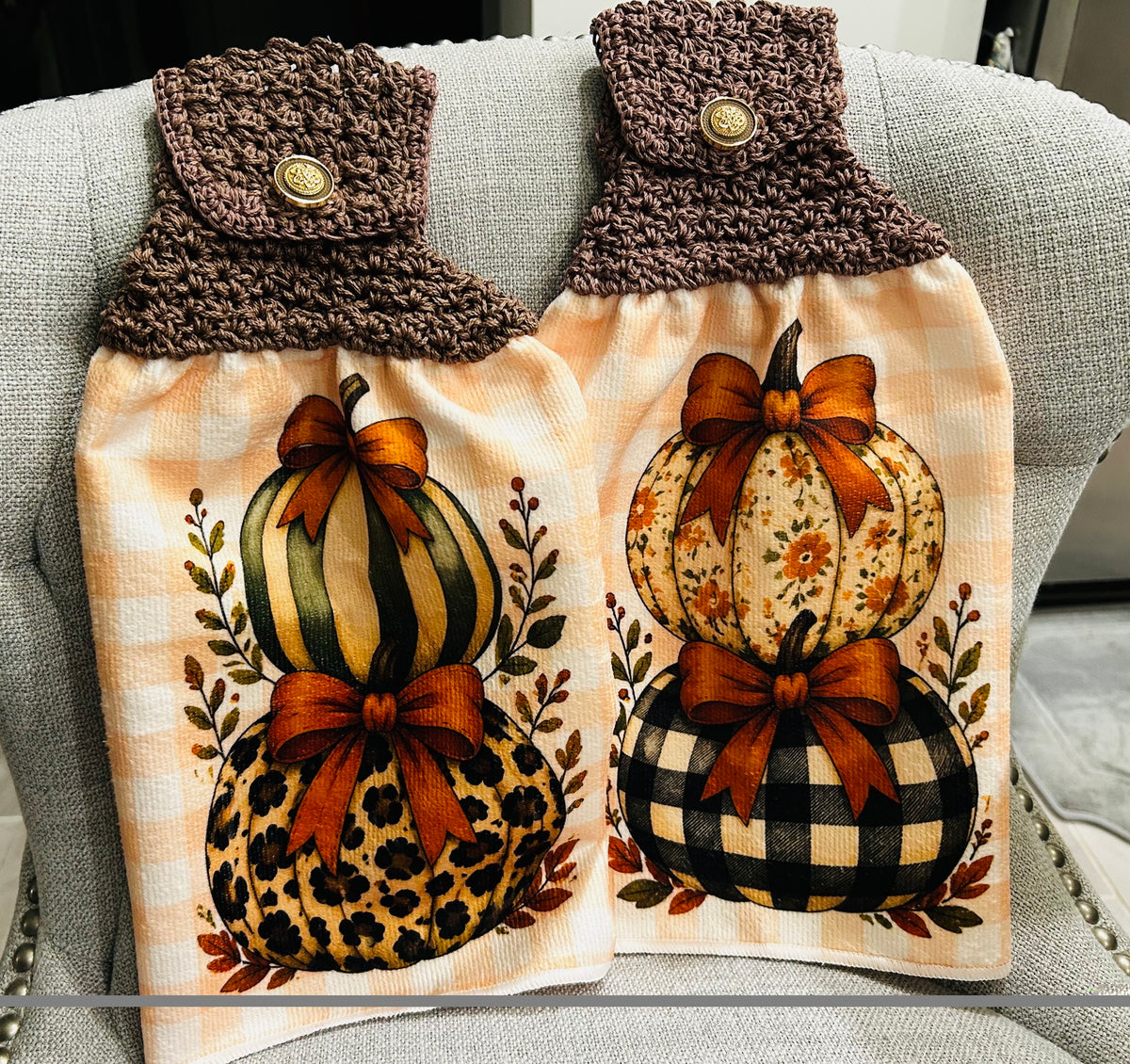 Crochet top | Kitchen towels | PUMPKINS Multiple Patterns Unique | Home Decor Gift