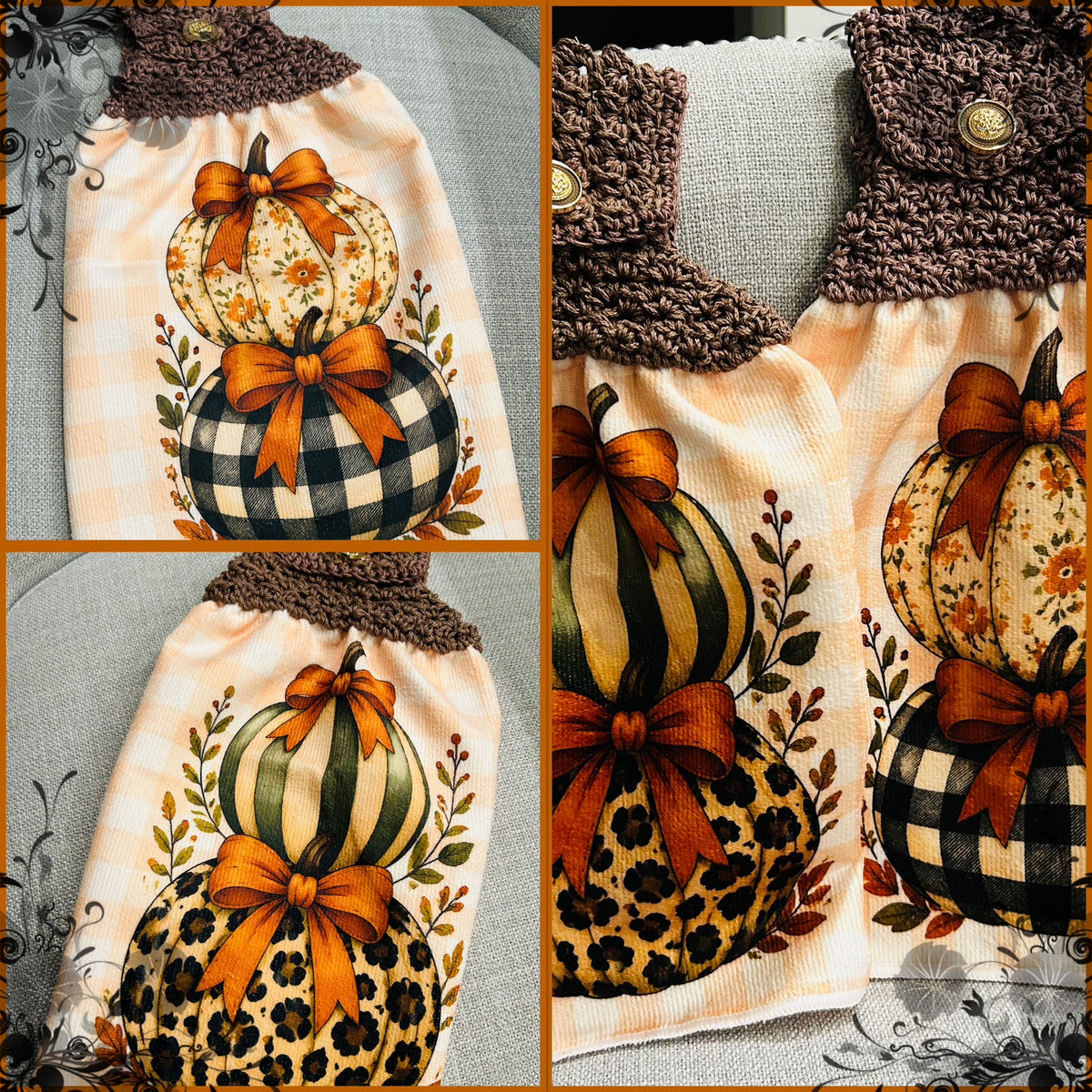 Crochet top | Kitchen towels | PUMPKINS Multiple Patterns Unique | Home Decor Gift