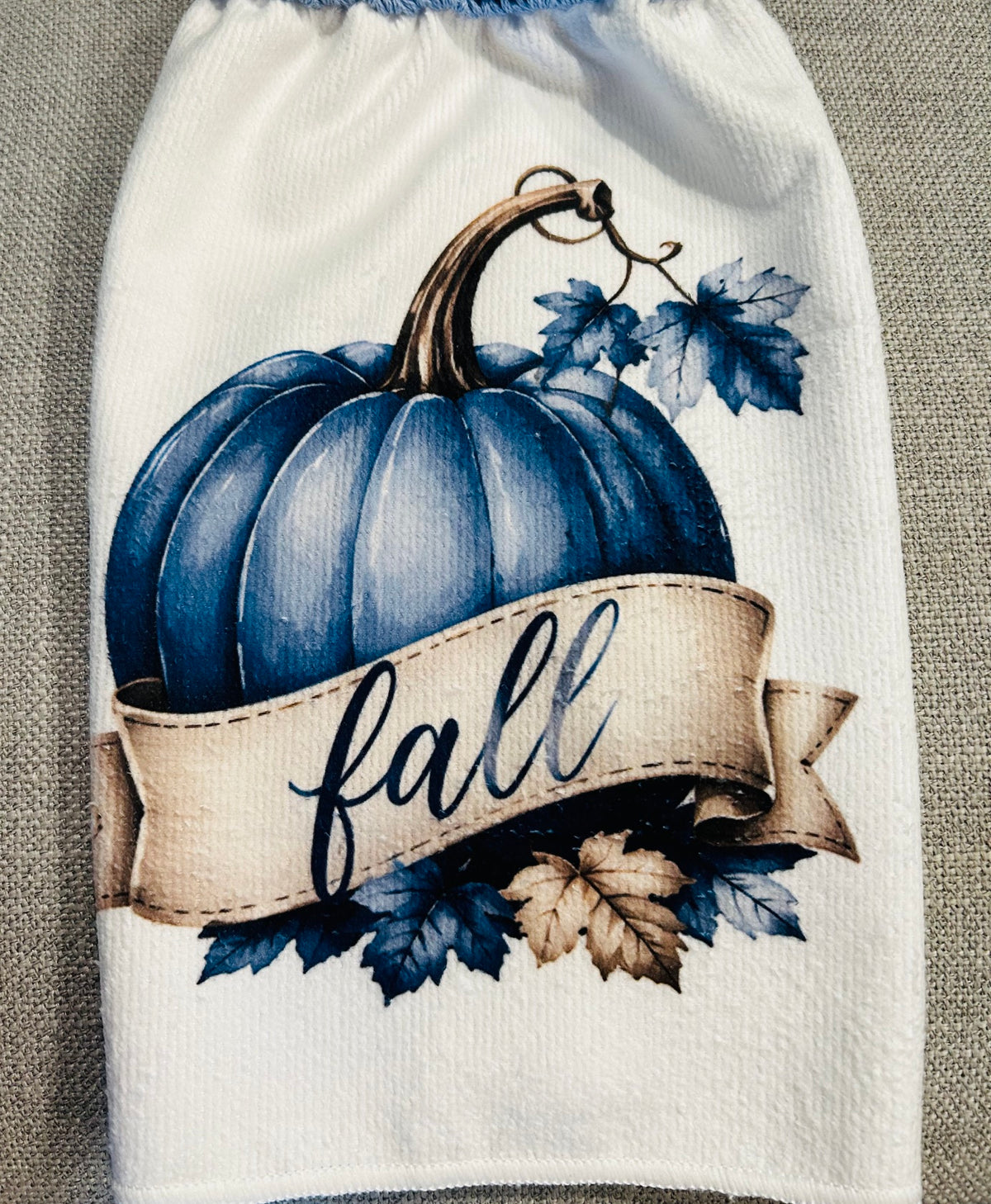 Crochet top | Kitchen towels | PUMPKINS Blue Soft Colors | Home Decor Gift
