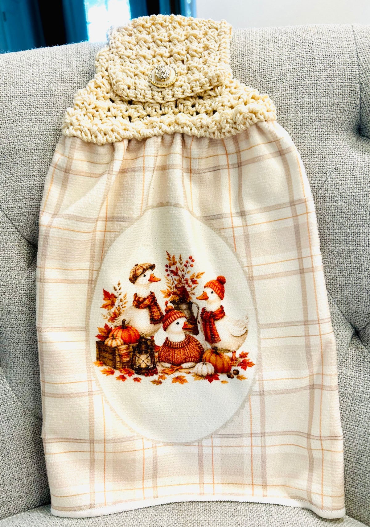 Crochet Top Kitchen towel | DUCKS Fall Winter Outfits| Farm Life | Home Decor Gift
