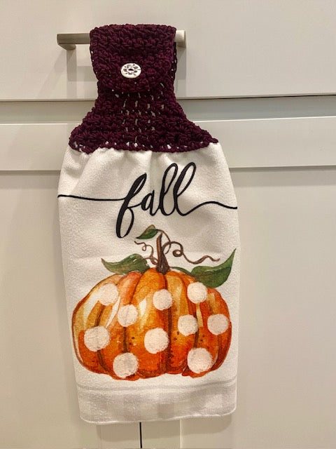 Crochet top kitchen towels | Thanksgiving | Pumpkin | Home Decor