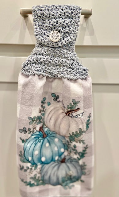 Crochet top kitchen towels | Thanksgiving | Pumpkin | Home Decor