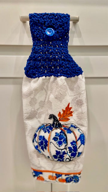 Crochet top kitchen towels | Thanksgiving | Pumpkin | Home Decor