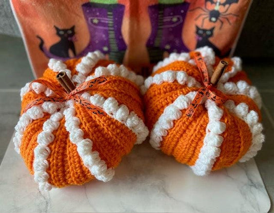 Crochet Halloween Pumpkin - bobble design (orange) - seasonal &gt; free shipping