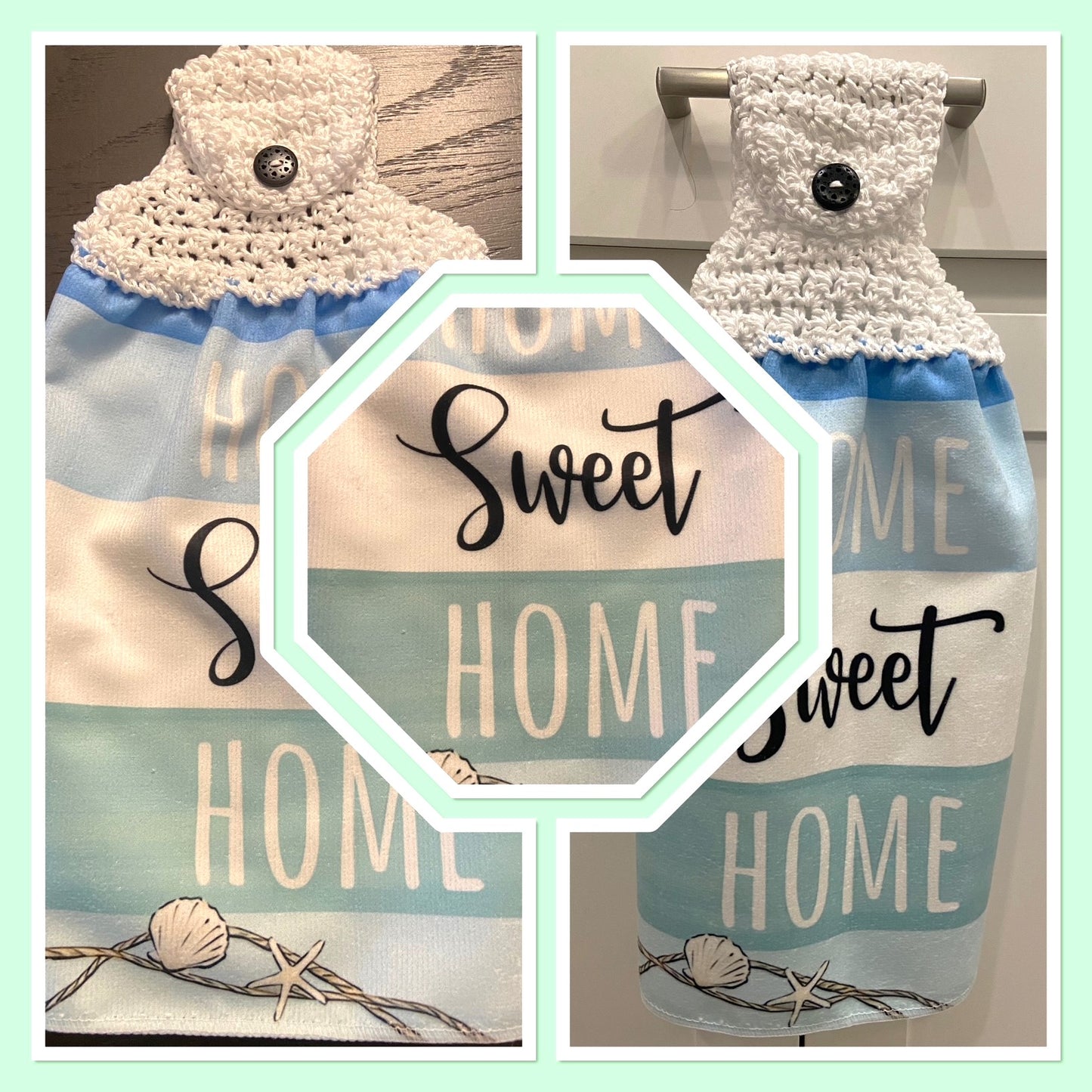 Crochet top | kitchen towel Beach collection ‘home sweet home’